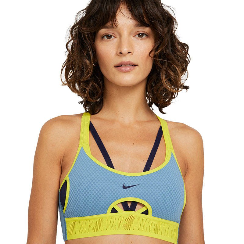 Nike Indy Ultrabreathe Bra niebiesko-żółty