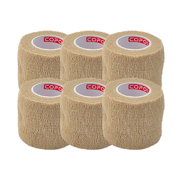  6x Copoly Cohesive Tape 5 cm Nude