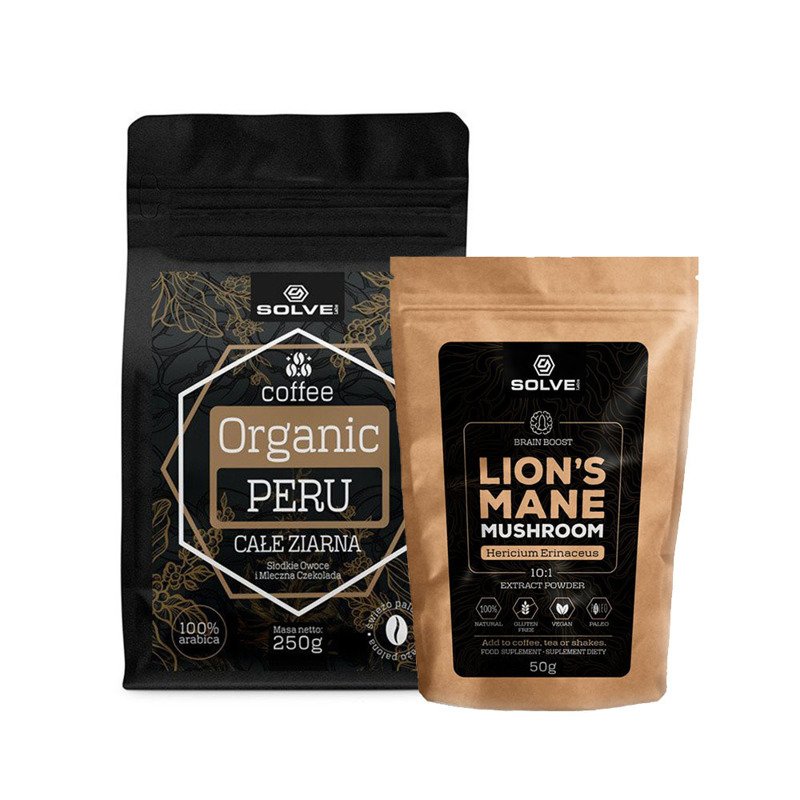  Solve Labs Organic Peru Coffee Beans 250 g + Lion's Mane 50 g
