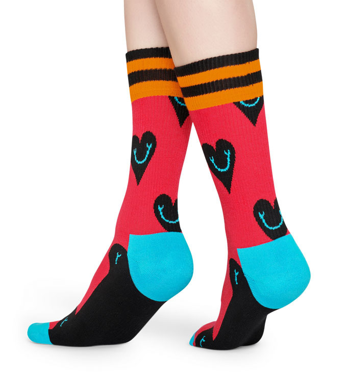 Happy Socks Athletic Smiley Heart Red
