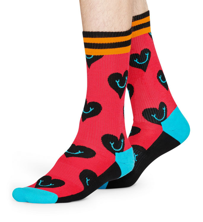 Happy Socks Athletic Smiley Heart Red