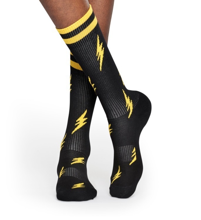 Happy Socks Athletic Thunders Black-Yellow