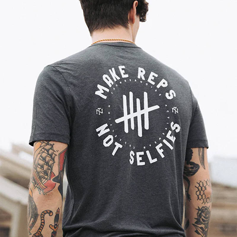 Make Reps Not Selfies Triblend T-shirt - Dark Gray