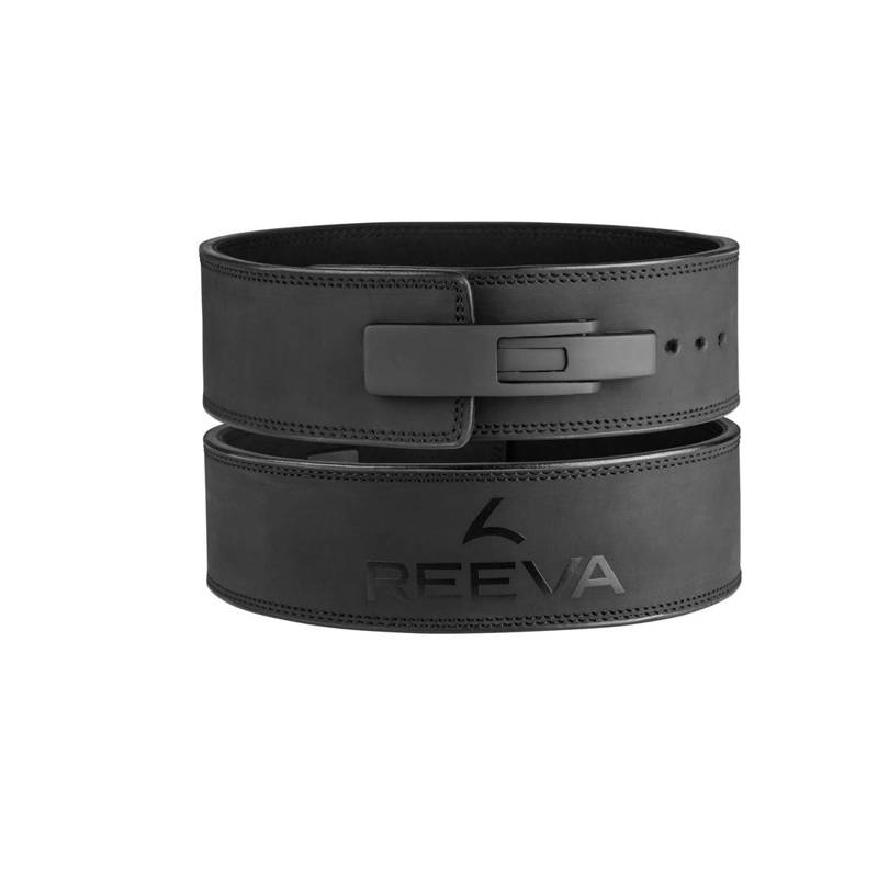 Reeva Black Leather Weightlifting Belt