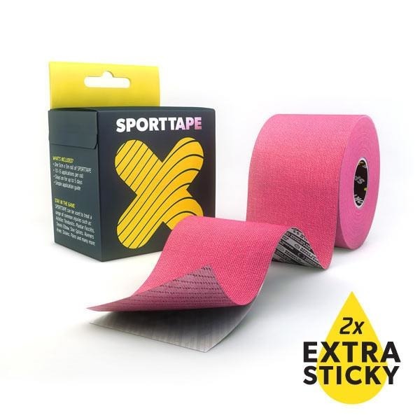 Taśma kinesio Sporttape Flex Extra Stick 5 m różowa