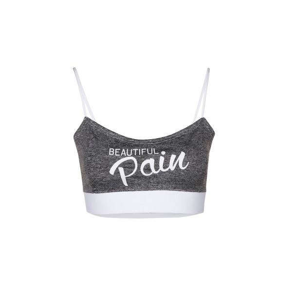 Stanik Wake Up And Squat BRA TOP Pain Grey  White