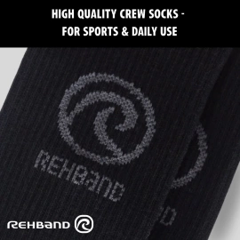 Skarpety Rehband RX Performance Crew Socks Czarne (3-pak)