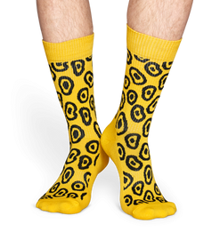 Skarpety Happy Socks athlethic leopard żółte