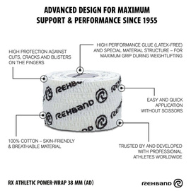 Taśmy treningowe Rehband RX Athletic Power Wrap 38mm x3 - biały zestaw