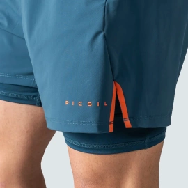Spodenki męskie Picsil Performance Shorts 2 w 1 AW25 Niebieskie