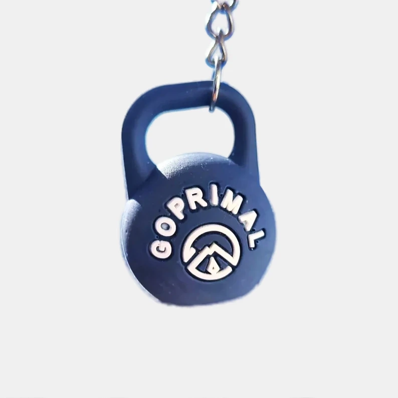 GoPrimal Kettlebell Rubber Black Keychain