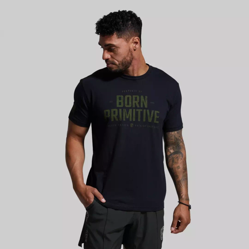 Born Primitive Property Of Born Primitive Men's Green T-Shirt