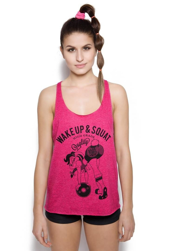 Tank Top Damski Wake Up  amp  Squat Bunny Amaranth