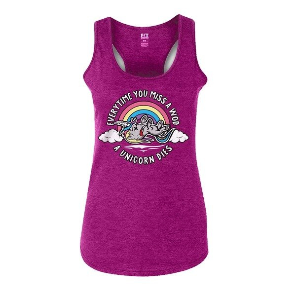 Tank Top Damski Fit Addicts Unicorn Fioletowy Melanż