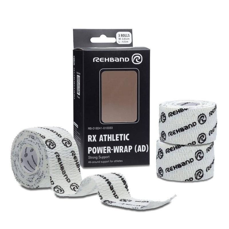 Taśmy treningowe Rehband RX Athletic Power Wrap 38mm x3 - biały zestaw