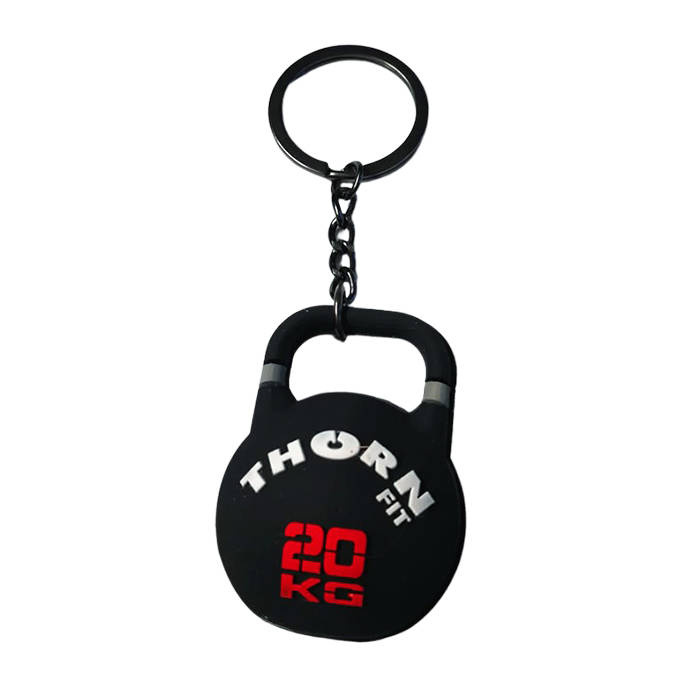 Gumowy Brelok Do Kluczy Thorn Fit Kettlebell Czarny