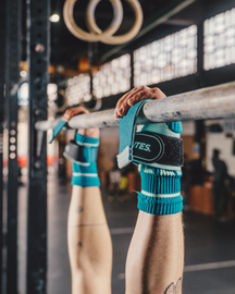 Skórki gimnastyczne Velites Quad Pro + Wrist Wraps - niebieskie
