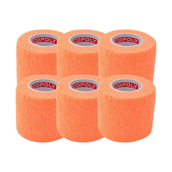  6x Copoly Cohesive Tape 5 cm Orange