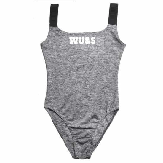 Body damskie Wake Up And Squat foxy logo szary melanż