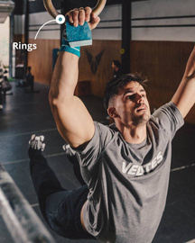 Skórki gimnastyczne Velites Quad Pro + Wrist Wraps - niebieskie