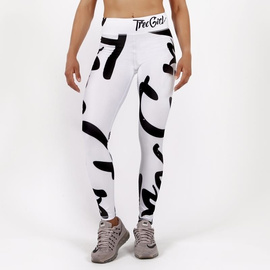 Legginsy damskie Trec Girl 12 biało-czarne