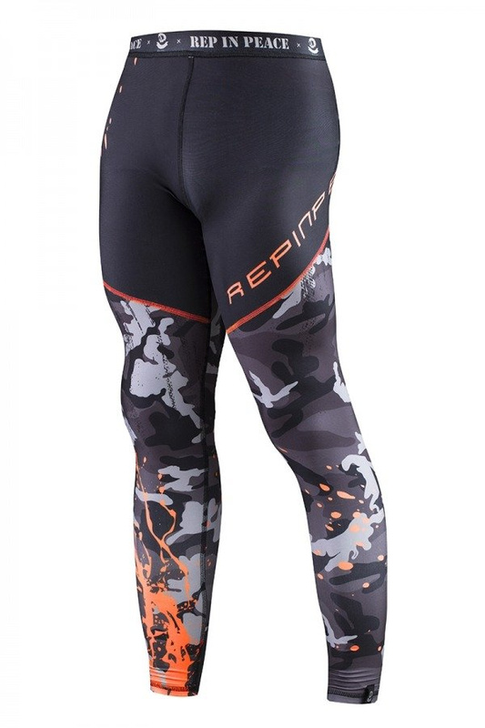 Legginsy męskie Rep In Peace camo pomarańczowe