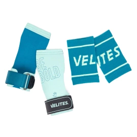 Skórki gimnastyczne Velites Quad Pro + Wrist Wraps - niebieskie