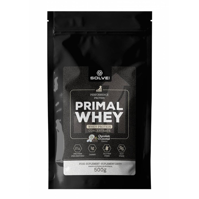 Suplementacja Solve Labs Białko Primal Whey Czekolada - kokos 500g