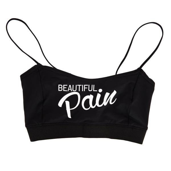 Stanik Wake Up And Squat BRA TOP Pain Black  White