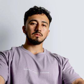 Koszulka Oversize Picsil Adapt to the Journey Fioletowa