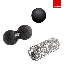 Zestaw Roller masujący TSR 32 cm + Duo-ball TSR 12 cm + Piłka Lacrosse Invictus Fitness