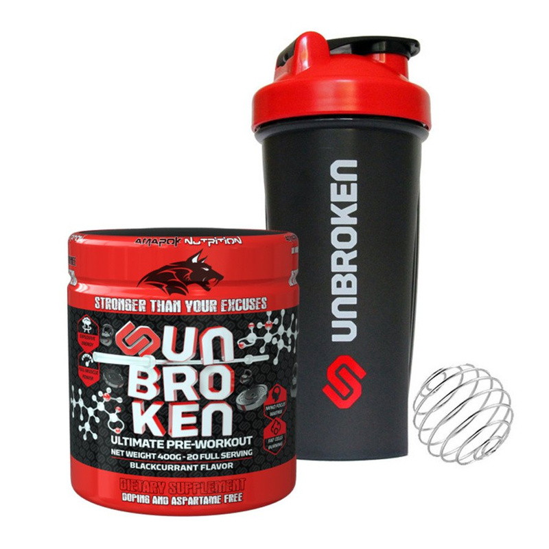 Zestaw Unbroken Pre Workout + Shaker Blender Bottle