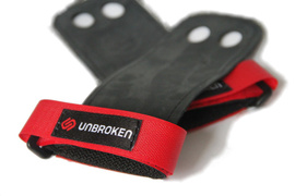 Skórki gimnastyczne UNBROKEN (para) Czarno - czerwone