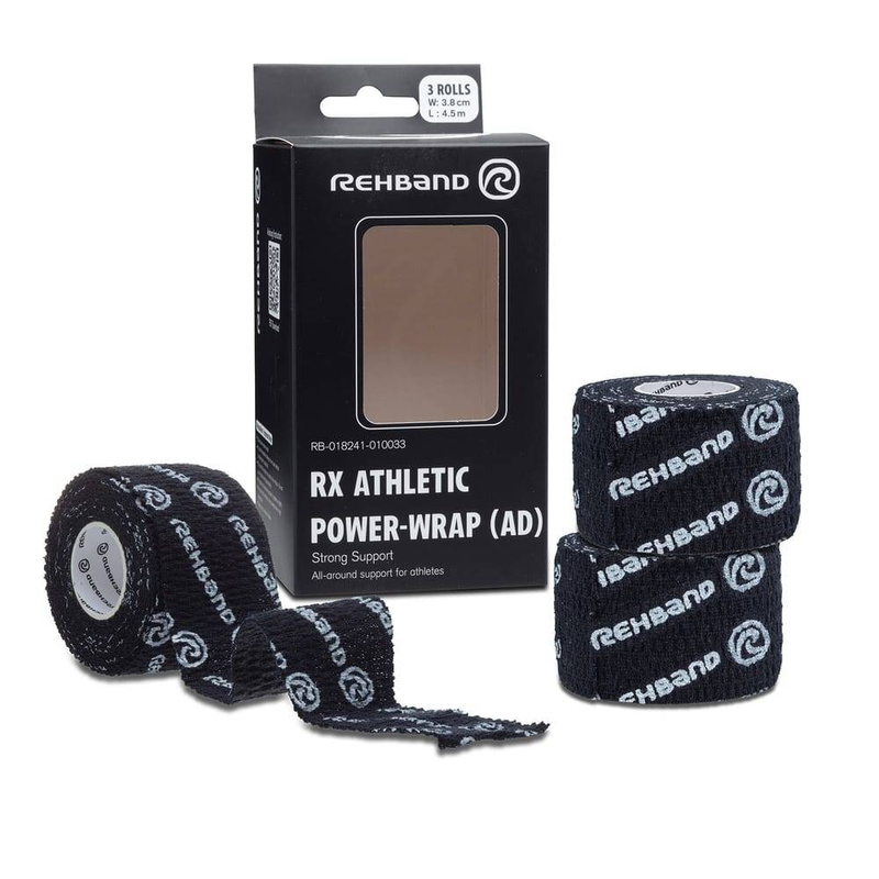 Taśmy treningowe Rehband RX Athletic Power Wrap 38mm x3 - czarny zestaw