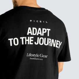 Koszulka Oversize Picsil Adapt to the Journey Czarna