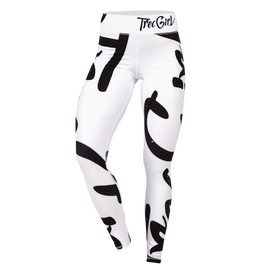 Legginsy damskie Trec Girl 12 biało-czarne