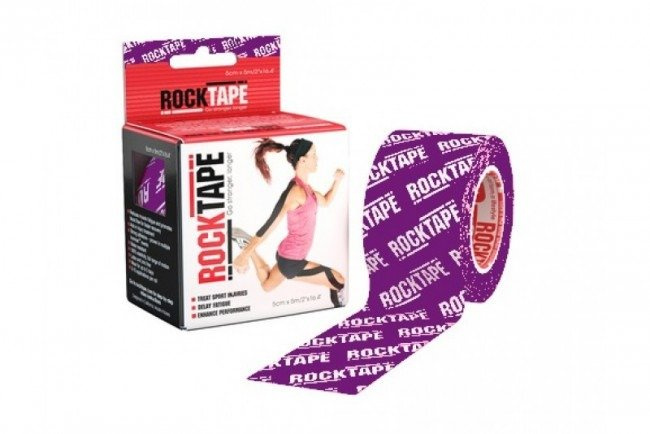 Taśma kinesio Rocktape 5 m logo fiolet