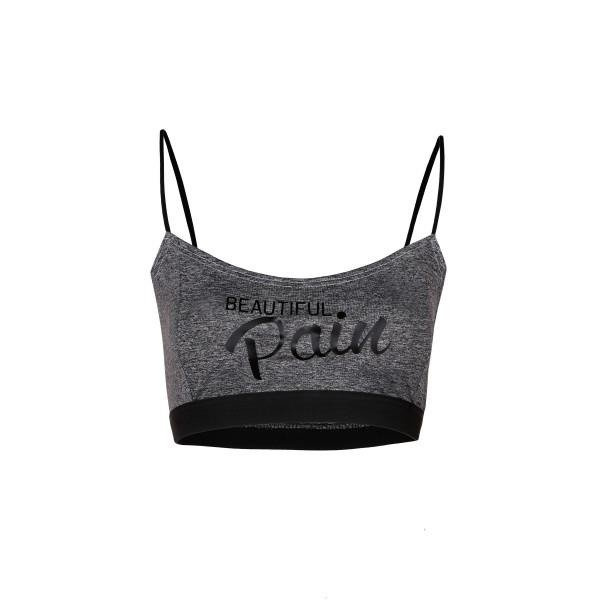 Stanik Wake Up And Squat BRA TOP Pain Grey  Black