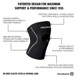 Rehband UD Knee Sleeve Patella Opening 5 mm Grey