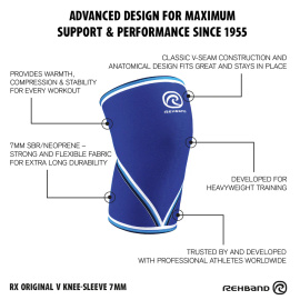 Rehband Rx Original V Knee Sleeve 7 mm Carbon