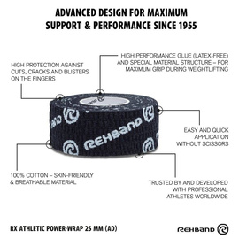 3x Rehband Rx Athletic Power Wrap 25 mm