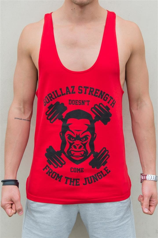 Tank Top WU amp S GORILLAZ STRENGTH Red