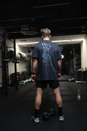 Koszulka Męska Unbroken Train & Chill Grafitowa Oversize 