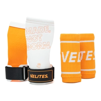 Skórki Gimnastyczne Velites Quad Pro Hand Grips Orange + Wrist Wraps