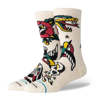 Stance Flash Crew Sock – Canvas (collab z Bertem Krak)