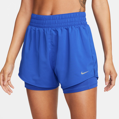 Spodenki Damskie Nike One 2 w 1 Dri-FIT 7,5 cm Niebieskie