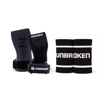 Zestaw Skórki CrossFitowe Unbroken Hard To Kill No Chalk Grips Czarne + Opaski