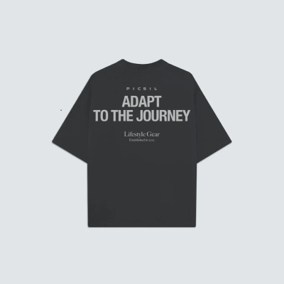 Koszulka Oversize Picsil Adapt to the Journey Czarna
