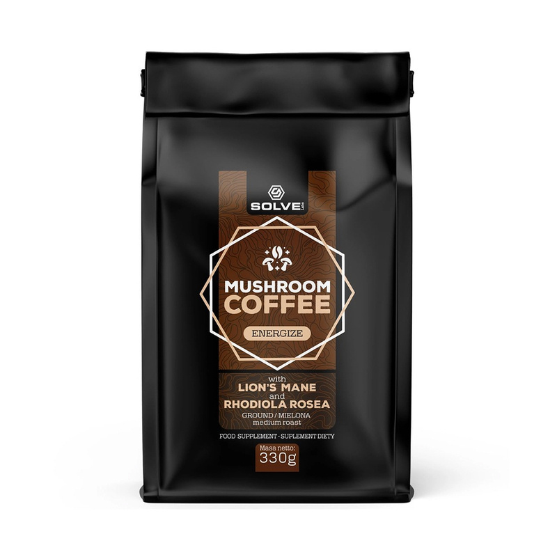 Kawa Organiczna Solve Labs Mushroom Coffee 330g Lion's mane + Rhodiola