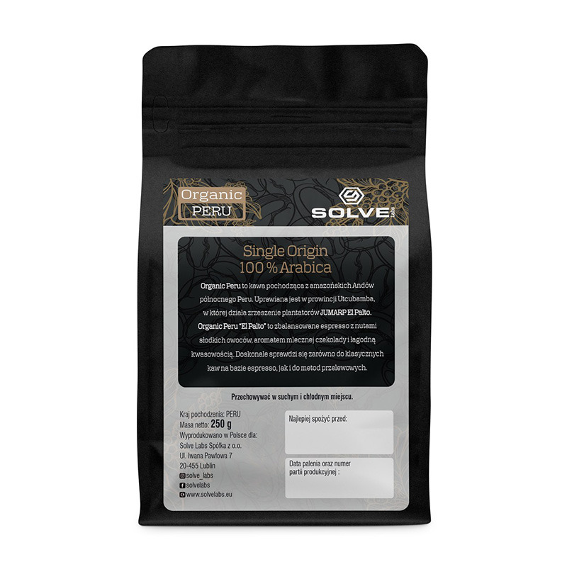 Kawa Organiczna Solve Labs Organic Peru Mielona 250 g